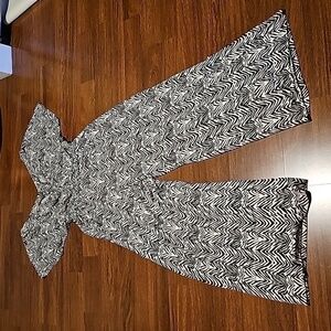 INC International Concepts Black and White Zigzag Jumpsuit